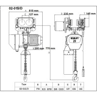 Передвижная цепная электрическая таль OCALIFT 2т, 9м, 02-01s, 380в OCA0201ST9m