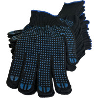 Перчатки с ПВХ ООО Гранд Пак 3 нити, 10к, точка черная, 10 пар 9126