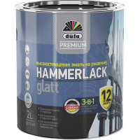Эмаль Dufa Hammerlack Premium на ржавчину, гладкая, белый RAL-9010, 2 л МП00-010428