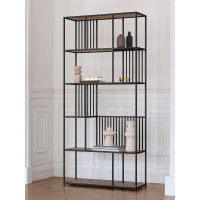 Стеллаж GreenWeen SOHO, черный, полки ЛДСП Робиния, 1920x900x300 GW-ST-SOHO-B-LD-R