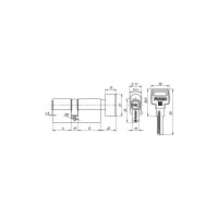 Цилиндровый механизм FUARO (R602/60) R6002Knob60(25+10+25) AB бронза 5Key с вертушкой 27279