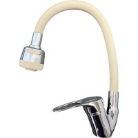 Смеситель для кухни/кухонный смеситель Rainsberg с гибким силиконовым изливом, бежевый R3193FE-2