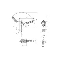 Вертикальная защелка из нержавеющей стали со стопорной рукояткой, макс. усилие 155 кг KUKAMET S351-2-L