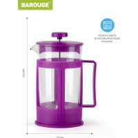Френч-пресс BAROUGE BF-771/36 Market Price, стеклянный, фиолетовый, 600 мл BF-771 600 мл/фиолетовый