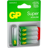 Алкалиновые батарейки GP super alkaline 24а аaа - 10 шт. на блистере GP 24A8/2-2CR10