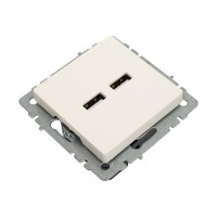 Розетка USB IEK Brite a+a 5в 3,1а рю10-1-брж жемчуг BR-U21-D31-K36