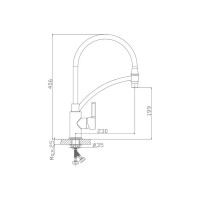 Смеситель для кухни Haiba с гибким изливом, белый/хром HB73643-8