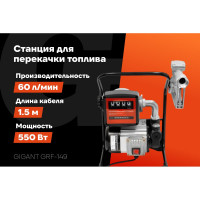 Станция для перекачки топлива 220V, 60л/мин, 3600л/час,со счетчиком Gigant GRF-149