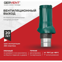 Вентиляционный выход Gervent d125/160, зеленый ВВ/зел