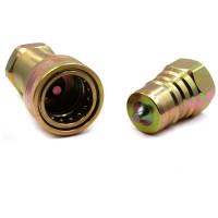 Быстроразъёмное гидравлическое соединение HQ-mech ISO7241-A конический клапан, БРС M+F сталь, вн. резьба 3/4 УТ000002796