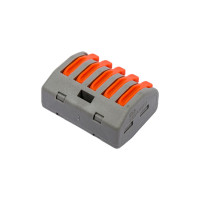 Универсальная клемма НЗЭТК СМК 222-415, 5-проводная серая 0,08-2,5/4 мм² упаковка 40 шт. smk-222-415