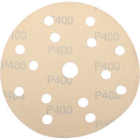 Диск абразивный с липучкой Sandpaper (yellow) 150 мм, 15 отверстий, P400, 5 шт BRUSHTEX 150Y15-400
