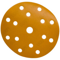 Диск абразивный с липучкой Sandpaper (yellow) 150 мм, 15 отверстий, P800, 5 шт BRUSHTEX 150Y15-800