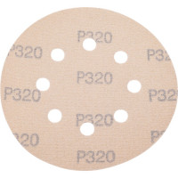Диск абразивный с липучкой Sandpaper (yellow) 125 мм, 8 отверстий, P320, 10 шт BRUSHTEX 125Y8-320