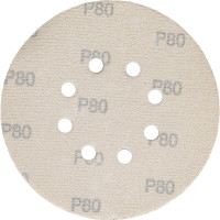 Диск абразивный с липучкой Sandpaper (yellow) 150 мм, 8 отверстий, P80, 5 шт BRUSHTEX 150Y8-80