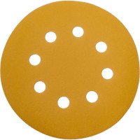 Диск абразивный с липучкой Sandpaper (yellow) 125 мм, 8 отверстий, P400, 10 шт BRUSHTEX 125Y8-400