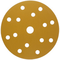 Диск абразивный с липучкой Sandpaper (yellow) 150 мм, 15 отверстий, P240, 5 шт BRUSHTEX 150Y15-240