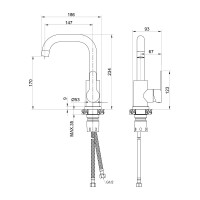 Смеситель для раковины Wesnaart с поворотным изливом из нержавеющей стали EKO, сатин EKO05-250