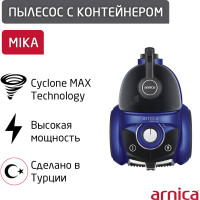 Пылесос с циклонным фильтром ARNICA mika синий ET14420