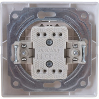 Выключатель Smartbuy 2-клавишный 10А серебро, Венера SBE-01s-10-SW2-0-c