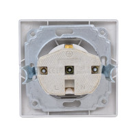 Розетка Smartbuy 1-местная с заземлением 16А серебро, Венера SBE-01s-16-S1-Z-c