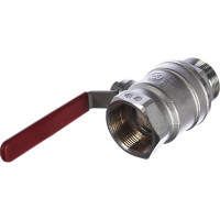 Шаровой кран Giacomini R254DL 1 1/2", внутренняя/наружная, ручка-рычаг красный, хромированный R254LX007