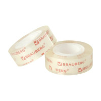 Клейкая лента BRAUBERG КРИСТАЛЬНАЯ 19 мм х 33 м, 2 шт. европодвес 227261