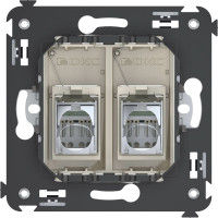 Двойная розетка DKC, Avanti RJ45, в стену, экранированная, категория 5e, ванильная дымка 4405364