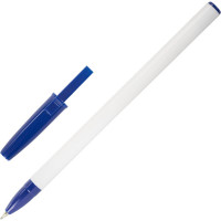 Ручка 48 шт в упаковке BRAUBERG шариковая масляная Stick Medium СИНЯЯ узел 1мм линия 05мм  143419