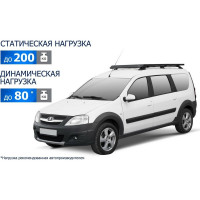 Багажник на крышу авто Rival на рейлинги, для lada (ваз) largus 12-21 21-, алюминий, 6 мм, разборный T.6002.1