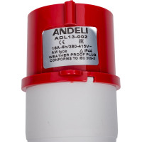 Переносная вилка ANDELI AM-014 16A 380В~415В 3P+E IP44 ADL13-002