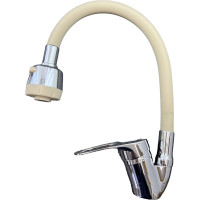 Смеситель для кухни/кухонный смеситель Rainsberg с гибким силиконовым изливом, бежевый R3193FE-2