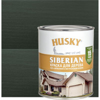Акриловая краска для дерева HUSKY SIBERIAN темно-зеленый RAL 6020, 0.9 л 31944