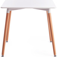 Стол Tetchair John (mod. t1003) МДФ/дерево, 80x80x75 см, white (белый) / natural (натуральный) 15173