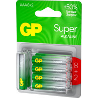 Алкалиновые батарейки GP super alkaline 24а аaа - 10 шт. на блистере GP 24A8/2-2CR10