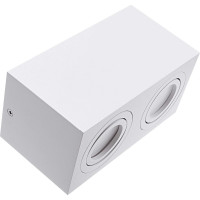 Накладной двойной поворотный светильник truEnergy под лампу 2хGU10 180x95xH90 IP20 белый/алюминий 21342