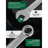 Набор комбинированных ключей Rockforce 6-19, 22, 24 мм, 16 предметов RF-5161MP(54740)