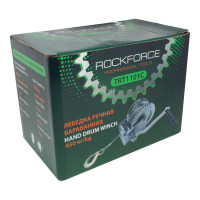 Ручная барабанная лебедкка Rockforce 450 кг, стальной трос, диаметр троса 4.5 мм, длина троса 10 м RF-TRT1101C