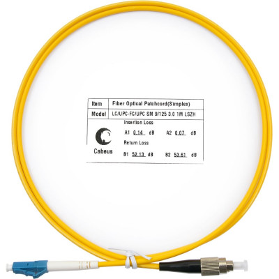 Оптический шнур Cabeus FOP(s)-9-LC-FC-1,5m