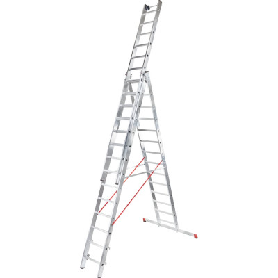Индустриальная алюминиевая трехсекционная лестница Новая Высота 5230316