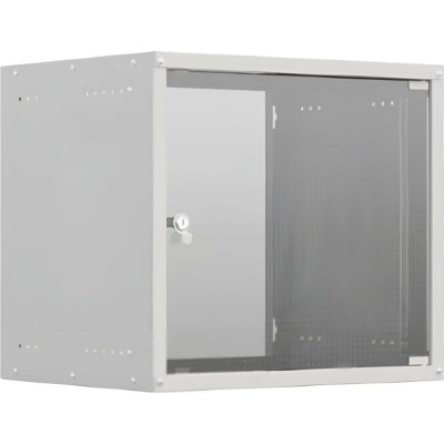 Настенный телекоммуникационный шкаф NTSS LIME 12U 550x450x635мм, 2 профиля 19, дверь стеклянная, боковые стенки несъемные, разобранный, серый NTSS-WL12U5545GS