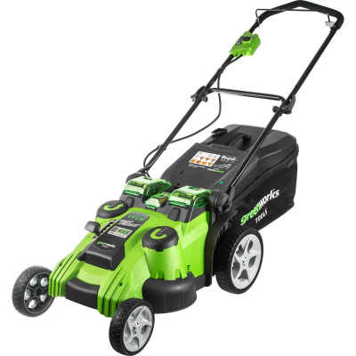 Аккумуляторная газонокосилка GreenWorks TwinForce, 40V, 49 см, c 1хАКБ 4 Ач c USB и ЗУ 2500207USB4