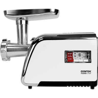 Centek Мясорубка 2000W, Соковыж., нож+диски (2 шт) из литой стали, реверс (белый/хром) CT-1602 Juice