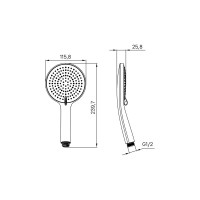 IDDIS Лейка для душа графитовая Optima Home OPH3F0Gi18