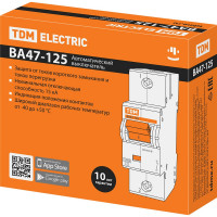 Автоматический выключатель TDM ELECTRIC ВА47-125 1Р 80А 15кА D SQ0208-0010