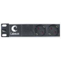 Блок евророзеток Cabeus горизонтальный, 6 розеток, 10 A, шнур 2 м, вилка IEC 320 C14 PDU-6P-2IEC
