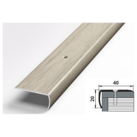 Порог угловой алюминиевый (40х20 мм; 0.9 м; декоративный; клен беленый) Лука 00000003366