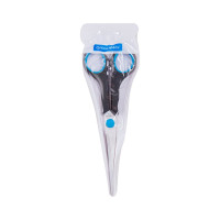 Комплект ножниц OfficeSpace, 24 шт в упаковке, 17,1 см, черные с синими вставками, ПВХ чехол с европодвесом 264902