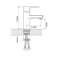 Смеситель для раковины Ekko с гайкой E10072