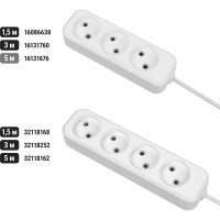 Удлинитель сетевой TDM ELECTRIC 3 розетки, 5 метров, без заземления, ШВВП 2х0,75 мм2 6А 250В SQ1303-1202